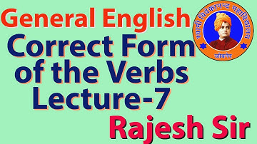 Correct Form of the Verbs Lecture-7 B.A&B.Sc-1st UG General English Video Lecture Hindi SVM JOBNER