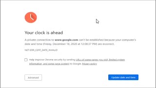 Your Clock Is Ahead/Behind In Google Chrome FIX