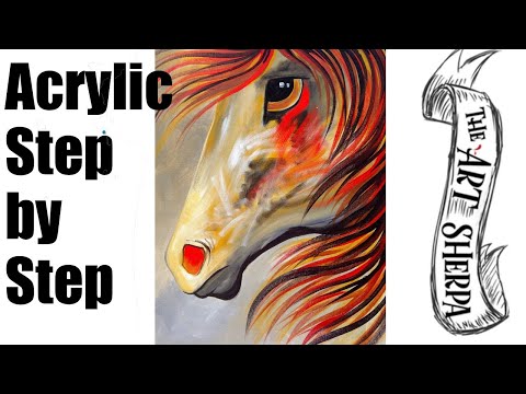 Spirit Horse | Beginning Acrylic Painting Lesson