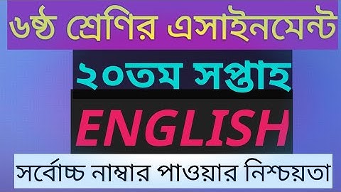 Class 6 20th Week English Solution || Class Six 20th Week English Assignment