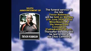 Trevor Robinson ~ Short Obituary
