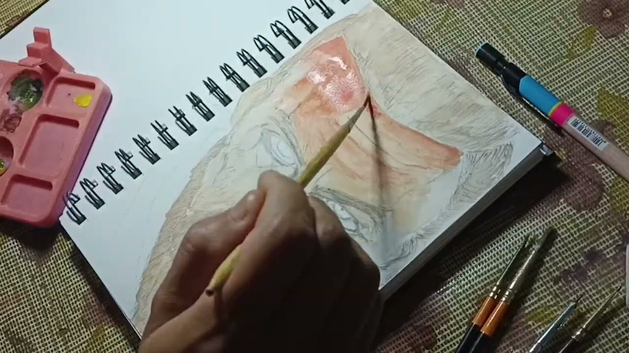 Assassin's creed Valhalla Eivor water colour painting timelapse 🖌️🎨