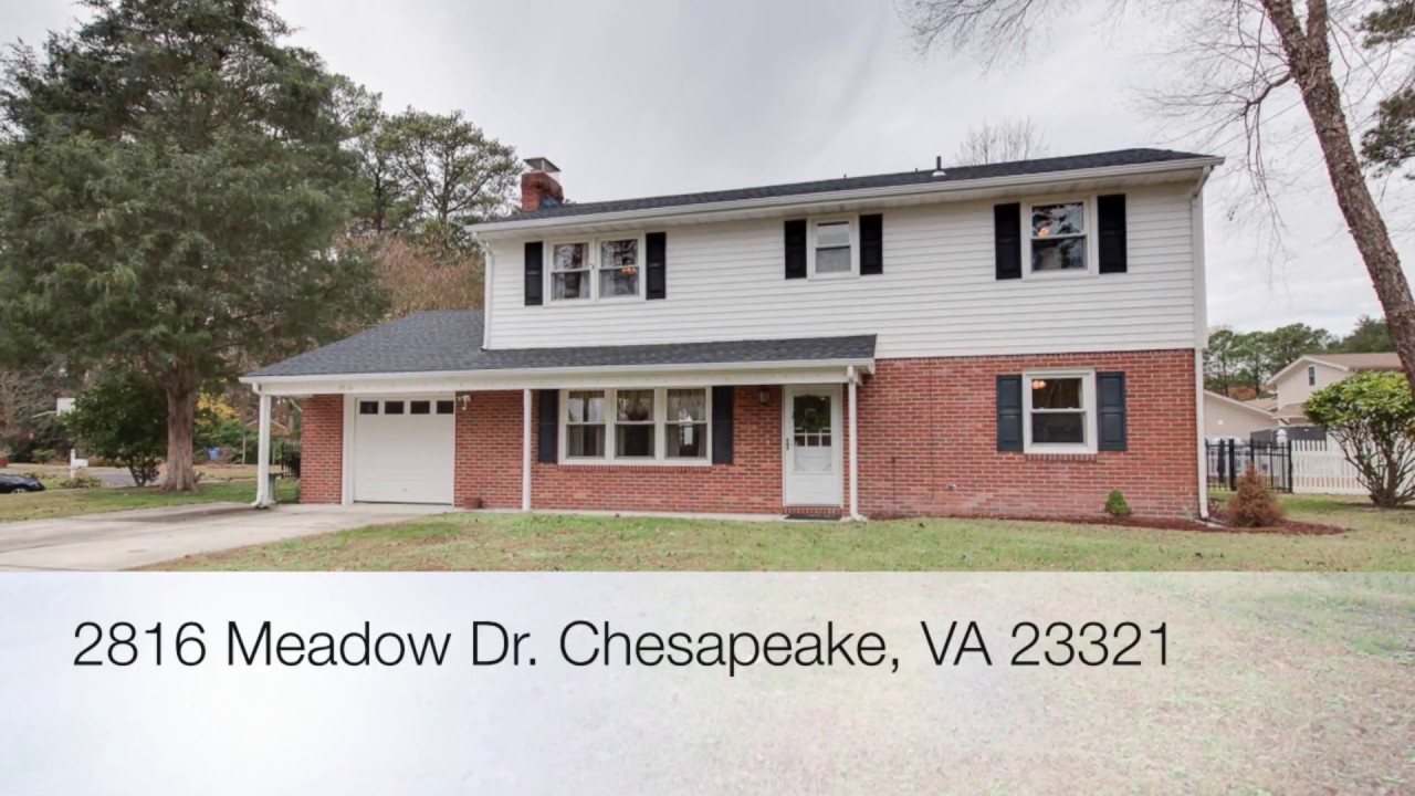 2816 Meadow Dr Chesapeake, VA 23321 Homes for Sale in Chesapeake YouTube