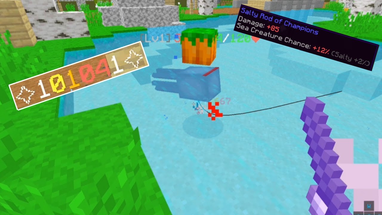 100k Damage with a Fishing ROD (Hypixel Skyblock) YouTube