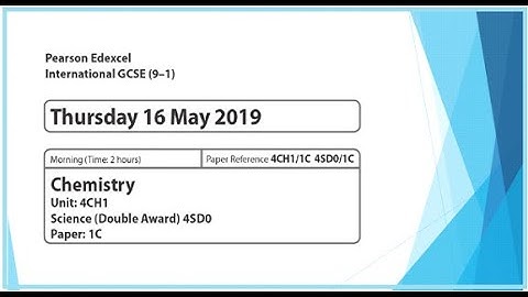 Paper 1C June 2019 -  IGCSE Chemistry Edexcel -  Dr  Hanaa Assil