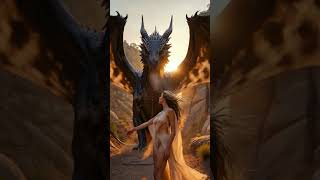 Beauty &amp; Beast Energy #DragonQueen #FantasyVibes #EpicScene #AIArt #CinematicEdit #Mythical #Dragon