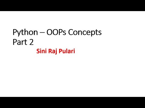 Object Oriented Programming Using Python -DEMO -PART 2 - YouTube