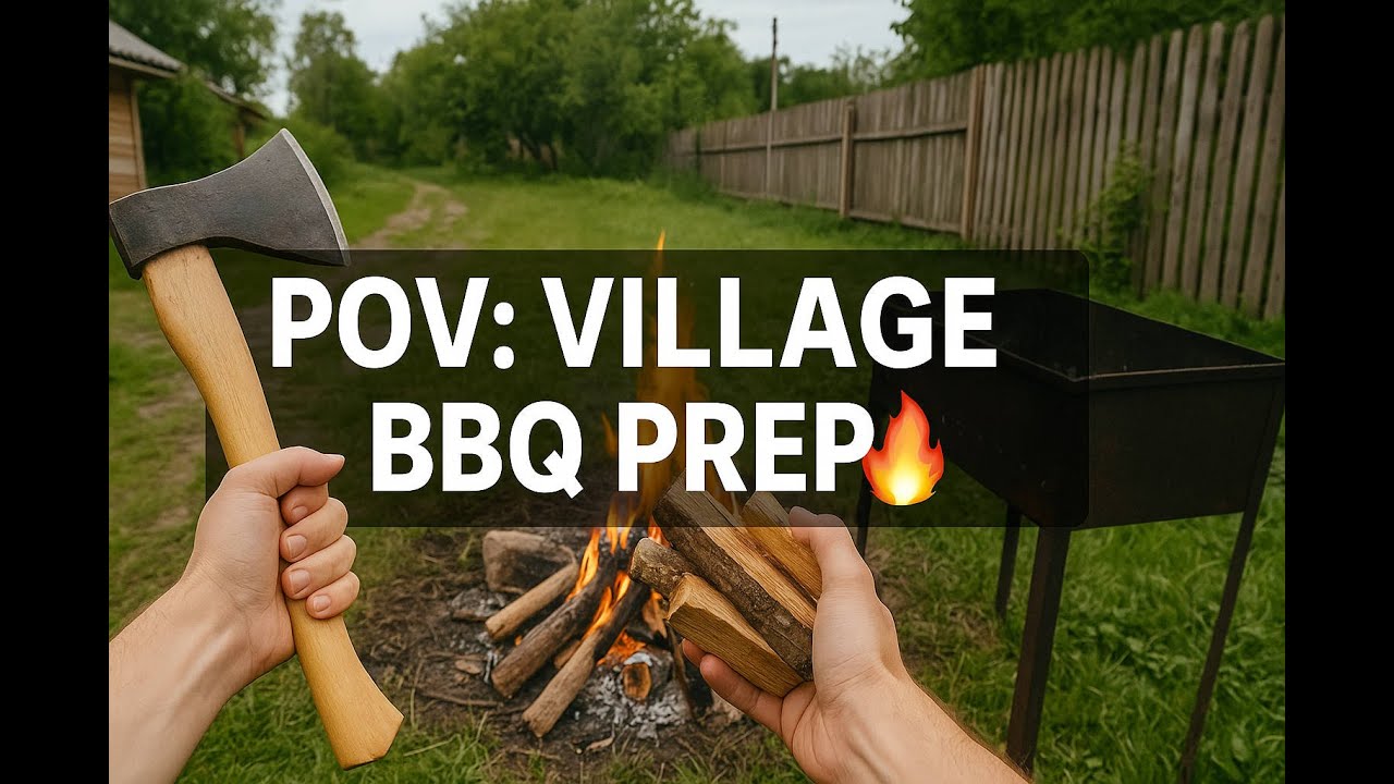 POV: Village Life BBQ Prep 🔥 | Fire Making & Grill Setup