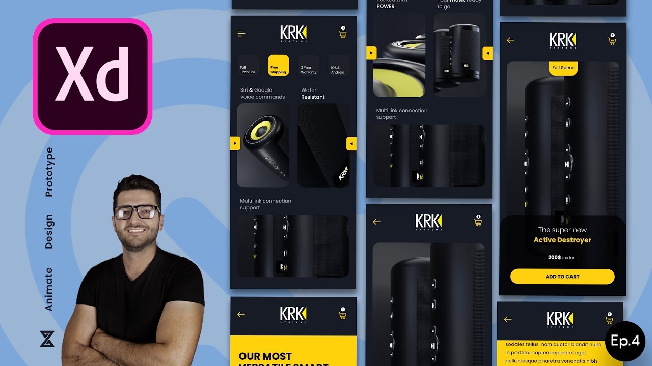 How to animate sliding cards, components in Adobe Xd. Ep.4 How to animate sliding cards, components in Adobe Xd. Ep.4