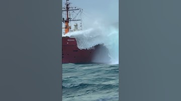 Massive Tidal Wave Meets Cargo Ship!  A Thrilling Encounter!" #scaryocean #roughseas #ocean