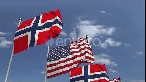Flags of Norway and the USA at International Meeting | Motion Graphics - Envato elements
