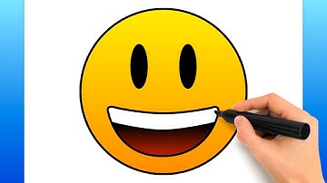 How To Draw A Smiling Emoji (Easy Drawing Tutorial)