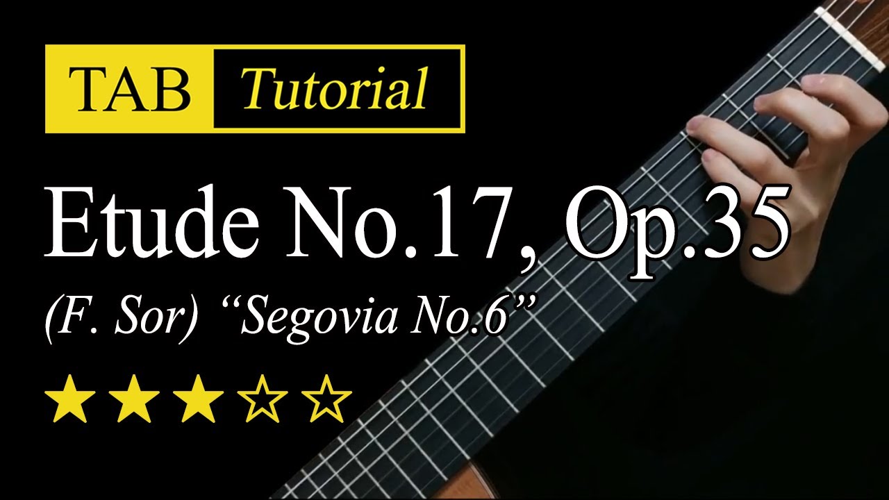 Sor Etude No.17, Op.35 (Segovia No.6) - Guitar Lesson + TAB