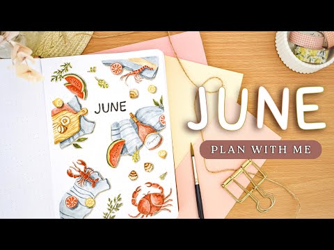 June Monthly Bullet Journal Sticker Kit Summer Camping Themed