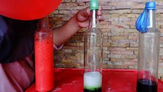 Percobaan cuka dengan baking soda, balon tertiup