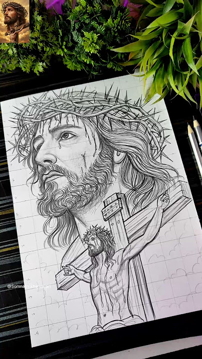 Lord Jesus Drawing✍️❤️‍🩹 Jesus Christ On the Cross #shorts #jesus #christmas #goodfriday #drawing