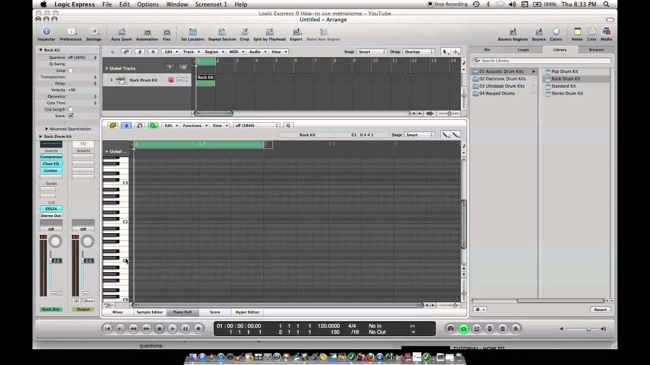 Logic Express 9 Making a metronome or click track YouTube
