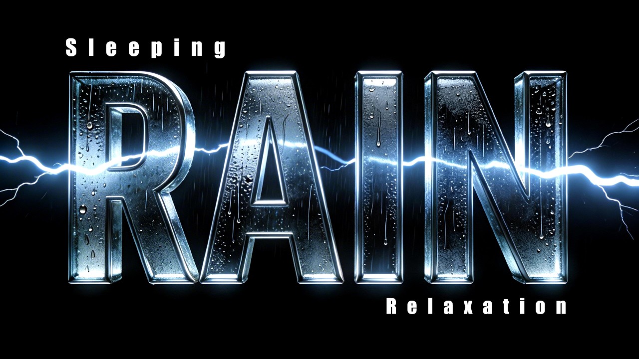 Sleeping & Relaxation I Rain and Thunder Sounds on Black Screen  - (1 Hour)