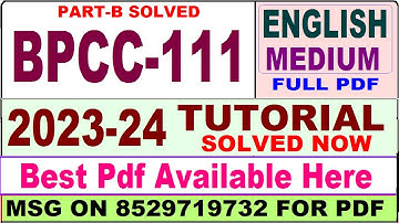 bpcc 111 tutorial solved 2023-24 in english / bpcc 111 part b solved 2024 / bpcc 111 tutorial