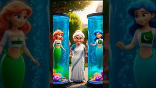 india vs pakistan mermaid challenge 🧜#ai #shorts #ytshorts #indiavspakistan