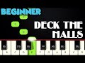 Deck the halls  beginner piano tutorial  sheet music by betacustic