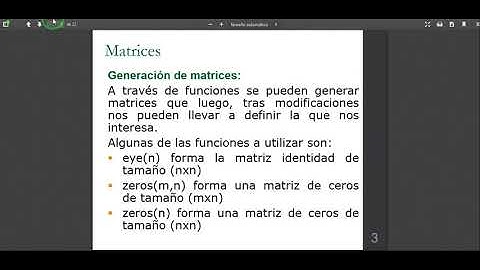Carga y generación de matrices en Octave