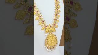 ✨Stunning Temple Jewelry Haaram & Earrings Set | Gold Plated Bridal Collection✨#shorts