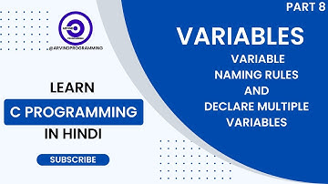 C Variables part 3 | C for beginners in Hindi