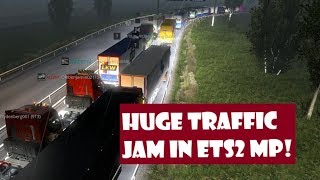 HUGE TRAFFIC JAM IN ETS2 MP!