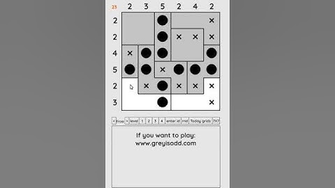 Grey is Odd - Today grids. Solution level 4 6X6 dated 04-11-2024