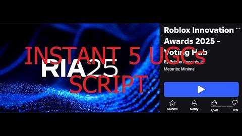 Roblox Innovation Awards 2025 - Voting Hub instant 5 UGCs script [Roblox Exploiting]