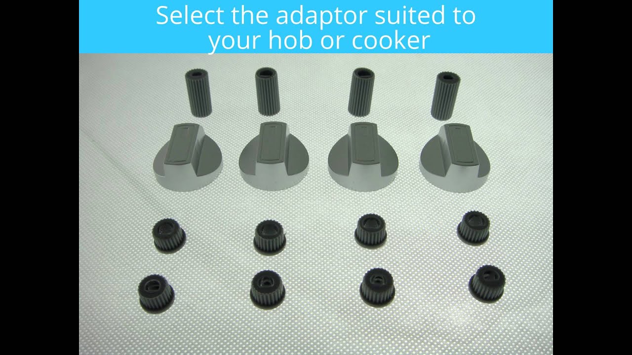 Fits All 4 x Fully Universal Cooker Oven Hob White Control Knobs & Adaptors 