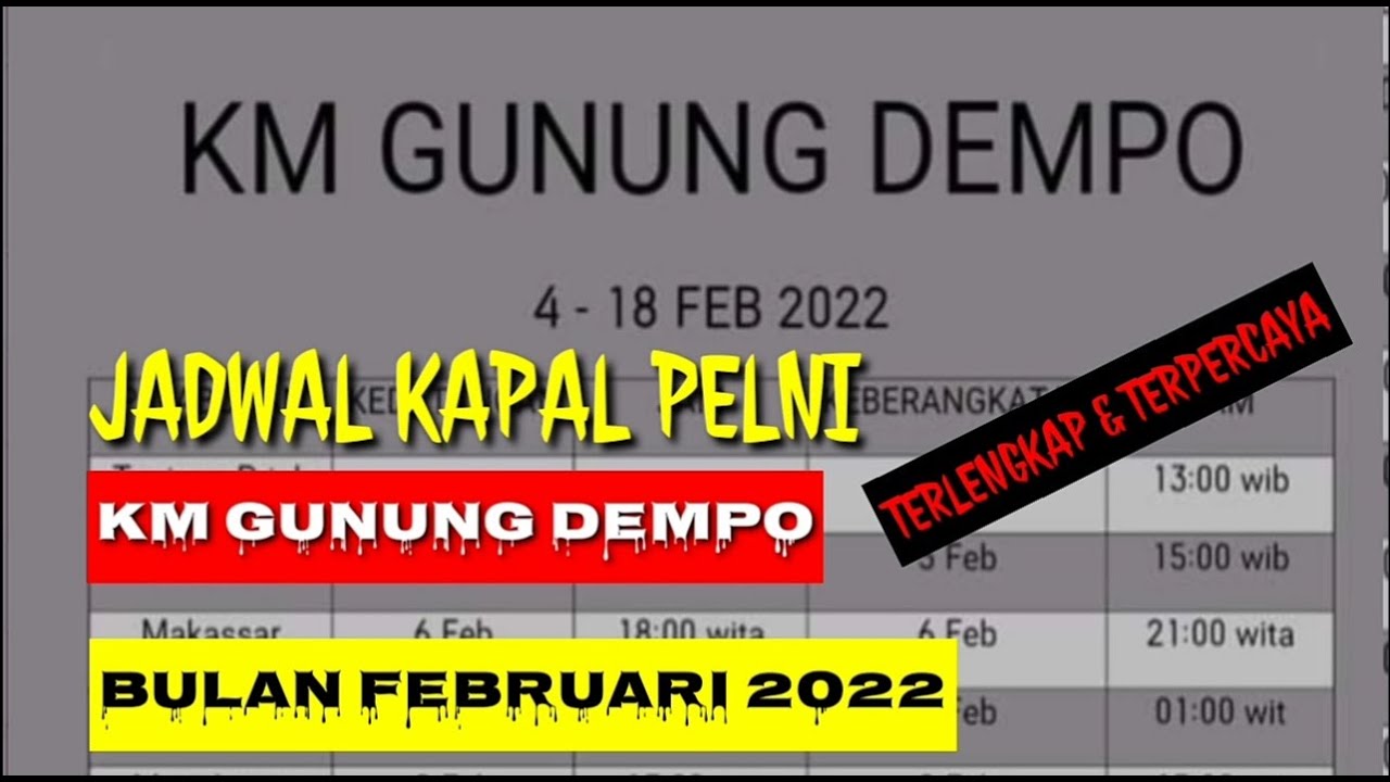 Jadwal kapal pelni februari 2022