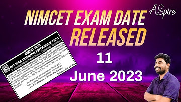 NIMCET 2023 Exam Date : Official Notification