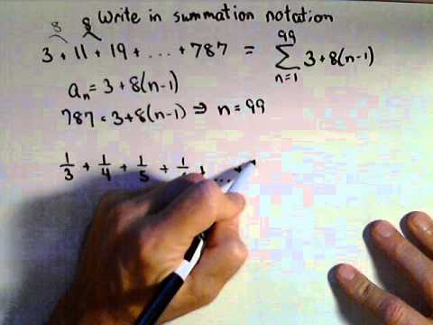 Writing an Arithmetic Series in Summation Notation