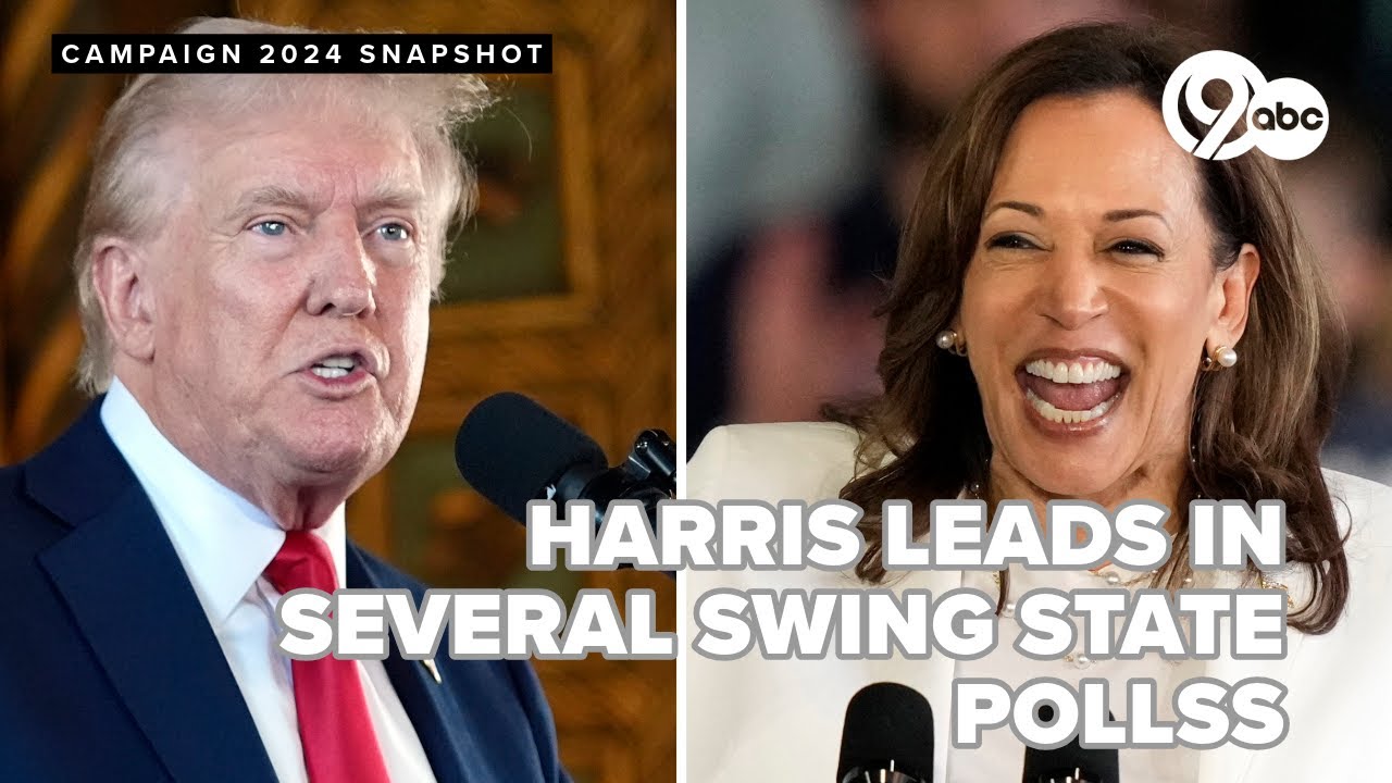 Kamala Harris leads Donald Trump in several new swing state polls - YouTube