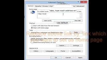 how to Change home page in internet explorer on windows 8