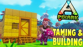 PixARK - First Dino Tamed!, House Building & Exploring - Ark Meets Minecraft - PixARK Gameplay pt 1 screenshot 3