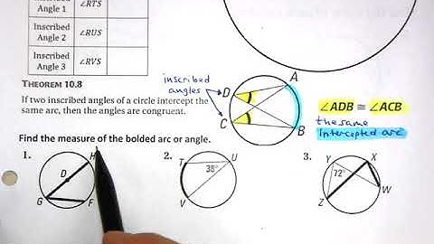 10.4 Use Inscribed Angles and Polygons