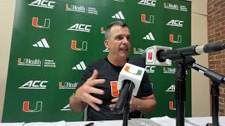 Miami Hurricanes coach Mario Cristobal post-Clemson