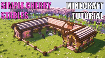 Minecraft Simple Cherry Blossom Stables Tutorial