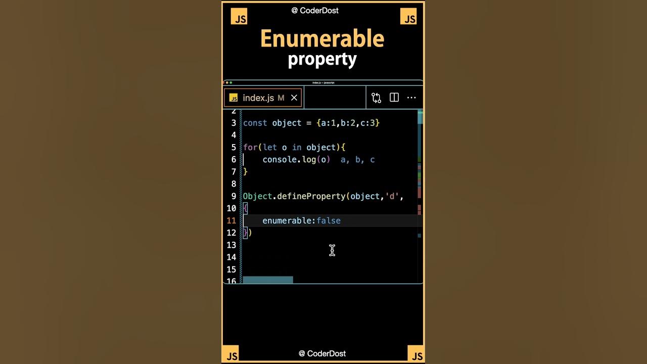 Enumerable property in Javascript javascript shorts YouTube