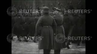 1927 Doumergue presents colours to cadets