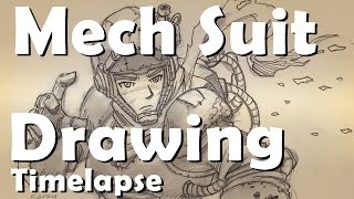 Mech Suit Drawing: Timelapse