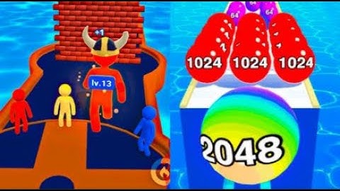 Giant Rush Vs Ball Run 2048🧿🦠New Big All Levels Walkthrough Android iOS Gameplay bvcd