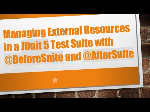 Managing External Resources in a JUnit 5 Test Suite with @ BeforeSuite and @ AfterSuite