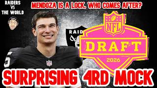 SURPRISING 4RD MOCK DRAFT Mendoza Is A Lock, Who Do The Raiders Draft Next? #nfl #football #raiders