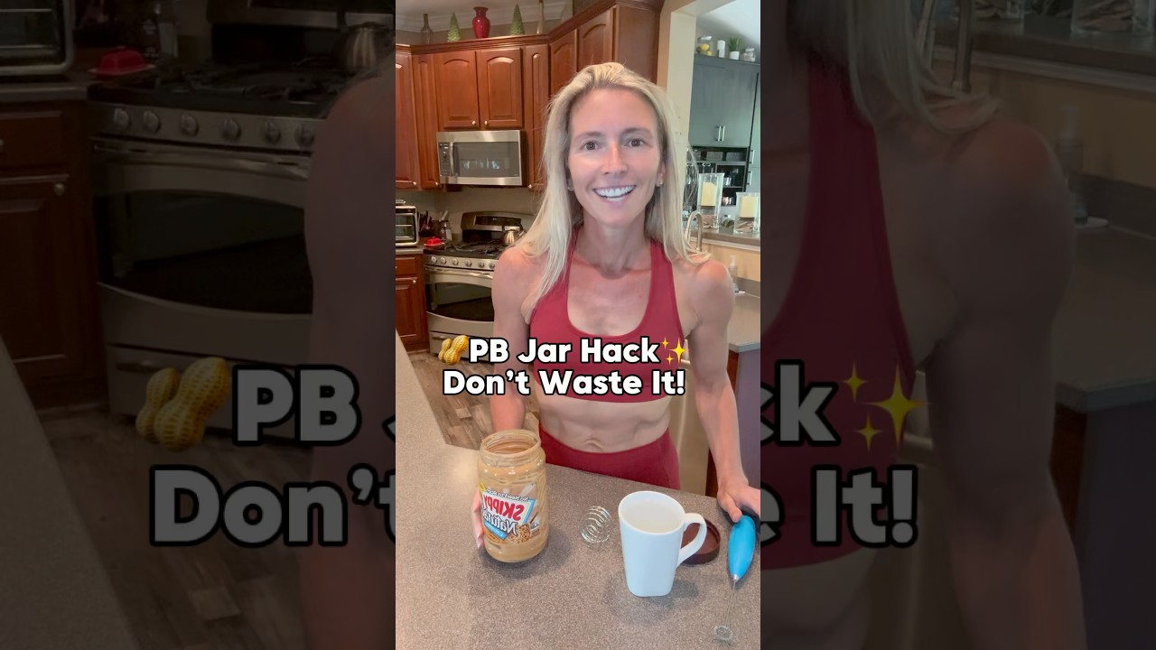 Peanut Butter Jar Hack 🥜✨ Protein Shake Trick