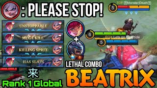 Lethal Combo! Top 1 Beatrix ft Supreme No.1 Johnson! - Top 1 Global Beatrix by 来 - Mobile Legends