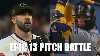 William Contreras and Justin Verlander's Epic 13 Pitch Battle That Ends in a 3 Run Home Run!
